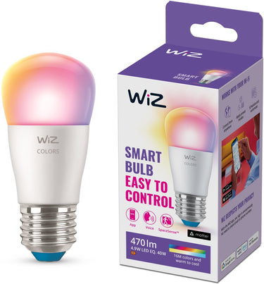 Wiz kogellamp - gekleurd en wit licht - slimme led verlichting - e27 fitting - 40w - mat - wi-fi