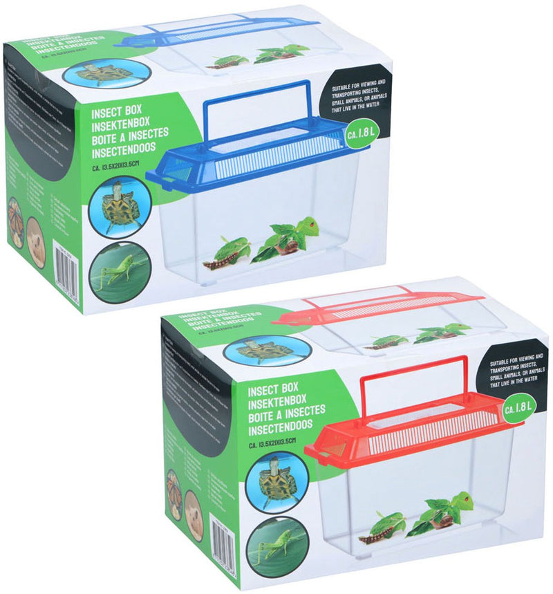 Load image into Gallery viewer, Merkloos sans marque insectenbox met deksel - transparante kunststof insectenbak 1,8 liter.
