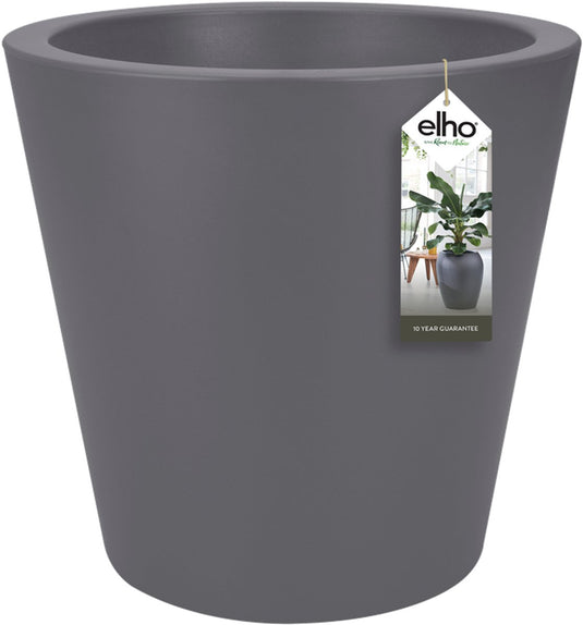 Elho pure straight round 50 - grote bloempot voor binnen en buiten - gerecycled plastic - ø 49.5 x h 51 cm - antraciet