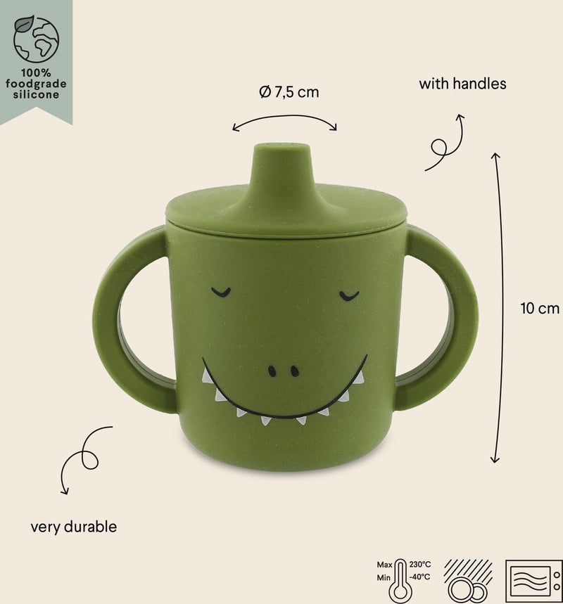 Load image into Gallery viewer, Trixie tuitbeker - mr. dino - drinkbeker voor baby - antilek beker - voor baby's vanaf 4 maanden - van siliconen - geschikt voor de vaatwasser

