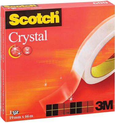 Scotch tape crystal clear 6001966 19mmx66m supertransparant vergeelt niet