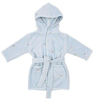 Little dutch badjas - maat 74 80 - badjas kind jongens meisjes - blauw - forest friends