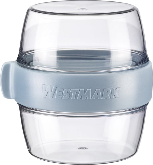 Westmark pocketbox maxi, praktisch meeneemblik, ideaal voor yoghurt, fruit, groenten, snacks, 700 ml (2 x 350 ml), bpa-vrij, blauw