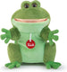 Trudi - puppets handpop kikker 28 cm - handgemaakt in italie - zacht pluche - knuffeldier voor jongens en meisjes - groen - 19x23x15 cm maat s