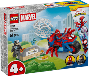 Lego spidey spidey op zijn motor vs. rhino