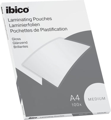 Ibico basics a4 lamineerhoezen, glanzend - 100 micron - 100 stuks - glashelder