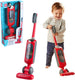Dirt devil speelgoed stofzuiger – kinder steelstofzuiger met werkende zuigfunctie en realistisch geluid – voor jongens en meisjes vanaf 3 jaar - rood grijs