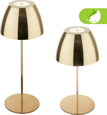 Briloner serina - snoerloze led tafellamp ip44 - 7522017 - dimbaar - touch - spatwaterdicht - snoerloos - verwisselbare batterij en lichtbron - ø13,5 x 36 cm - goudkleur