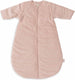 Jollein baby slaapzak winter met afritsbare mouw 70cm - rond - rib wild rose - winterslaapzak