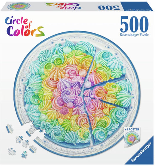Ravensburger puzzel circle of colors regenboog taart - legpuzzel - 500 stukjes