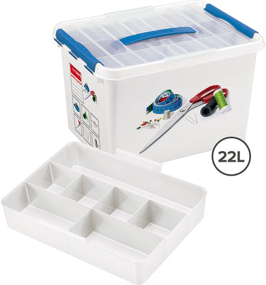 Sunware q-line naaidoos 22l met inzet - 40x30x26 cm - zonder inhoud