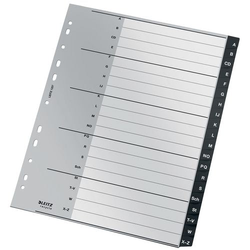 Leitz recycle index 1207 a4 maxi co2 neutraal zwart 20 tabs 11-gaats 90% gerecyc