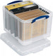 Really useful box opbergdoos - opbergbox met deksel 35 liter - transparant