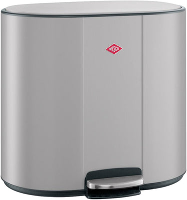 Wesco multicollector 2 prullenbak afvalscheiding (2x25 liter) | 50 liter | metaal - cool grijs mat | duo pedaalemmer met soft close en geurfilter