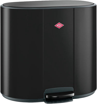 Wesco multicollector 2 prullenbak afvalscheiding (2x25 liter) | 50 liter | metaal - matzwart | duo pedaalemmer met soft close en geurfilter