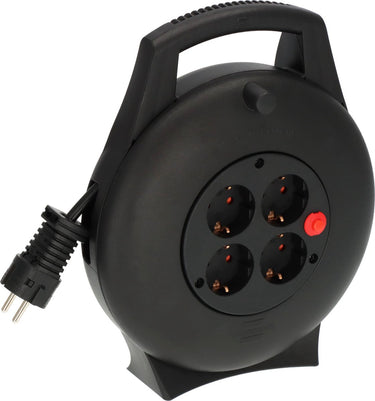 Brennenstuhl vario line kabelhaspel 4-voudig mini-stroomhaspel (verlengsnoer voor huishoudelijk gebruik, 10m kabel, made in germany)