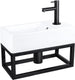 Differnz force fonteinset - 40x22x11.5cm - kraan recht - mat zwart - met handdoekrek - keramiek