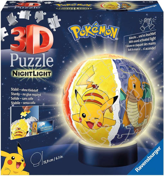 Ravensburger pokã©mon met verlichting - 3d puzzel - 72 stukjes