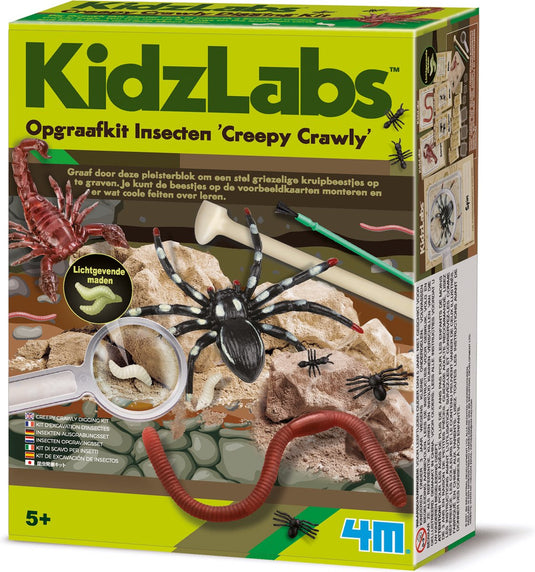 4m opgraafkit - insecten - wetenschap en spel - biologie - creepy crawly - kidzlabs - 5+