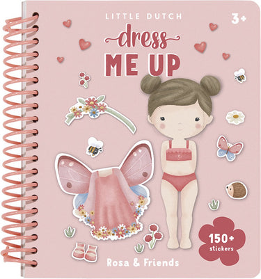 Little dutch sticker- en aankleedboek dress me up rosa friends - bambolino toys cadeau tip