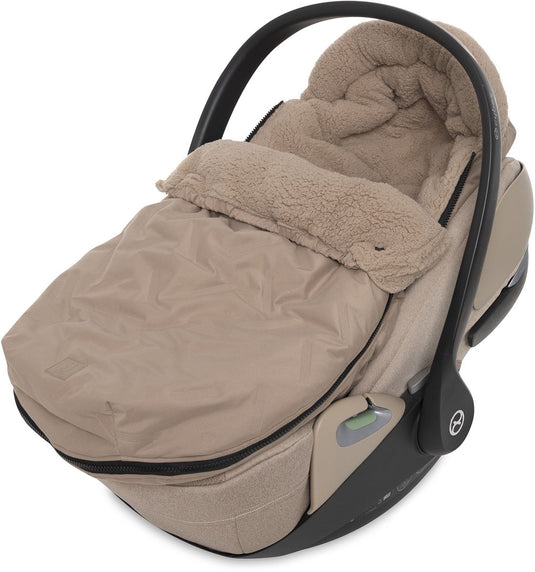 Jollein voetenzak voor autostoel kinderwagen - embossed - katoen - 42x82cm - milky coffee