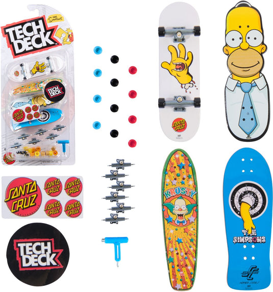 Tech deck , ultra dlx-pack met 4 fingerboards, simpsons-skateboards, aanpasbare miniskateboards voor verzamelaars