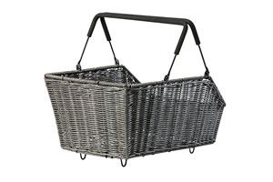 basil cento rattan look mik - bicycle basket - on the back - brown