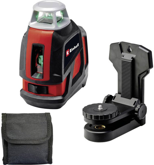 Einhell kruislijnlaser te-ll 360 g - werkbereik 40 m - 360° - groene laser - horizontaal verticaal - nivelleringsbereik 4 ° - incl. in hoogte verstelbare wandhouder - incl. praktische opbergtas