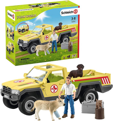 Schleich farm world speelfigurenset - dierenartsbezoek op de boerderij - kinderspeelgoed voor jongens en meisjes - 3 tot 8 jaar - 12 onderdelen - 42503