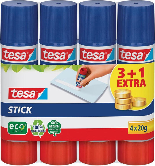 Tesa ® lijmstift stick eco 20g, 3 + 1 gratis