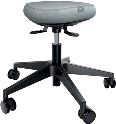 Leitz ergo actieve zitkruk met wieltjes en comfort wiebelkussen - ergonomische zadelkruk - in hoogte verstelbaar - zwart