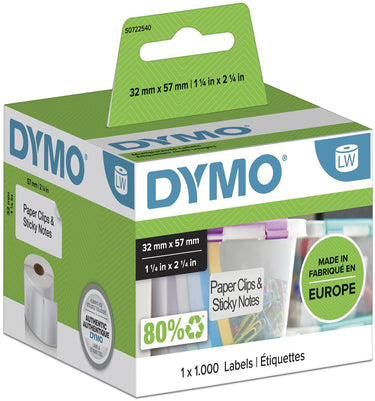 Dymo etiket 57x32mm multifunctioneel verwijderbaar