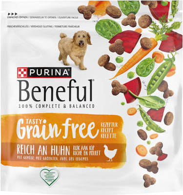 Beneful graanvrij - hondenvoer droogvoer - kip groenten - 3 x 1.2 kg