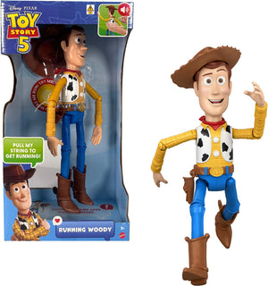 Mattel disney en pixar toy story 5 rennende woody actiefiguur van 30 cm - meer dan 50 geluiden - frans