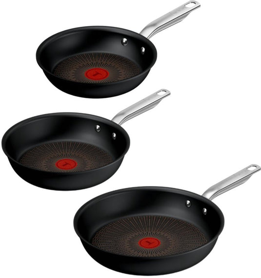 Tefal experience - pannenset - 20 24 28 cm - fusion core - anti-aanbaklaag - inductie - geschikt voor gebruik met metalen spatels
