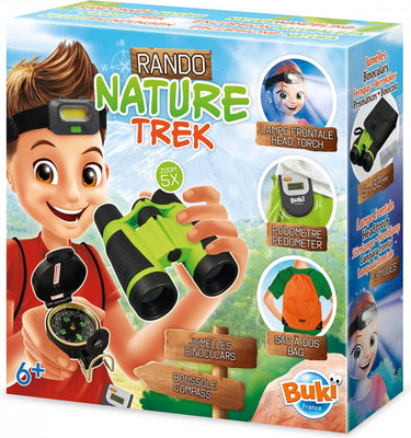 Buki france buki - natuur - ontdek de natuur - set om op avontuur te gaan in de natuur - verrekijker, kompas, hoofdlamp, stappenteller