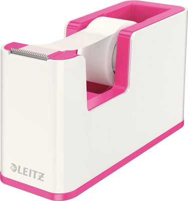 Leitz wow plakbandhouder - inclusief 1 rol plakband - roze wit
