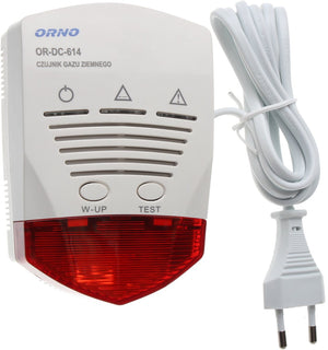 Orno aardgasmelder - 230v - met alarm relaisuitgang - wit