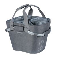 basil 2day carry all kf - bicycle basket - front - gray