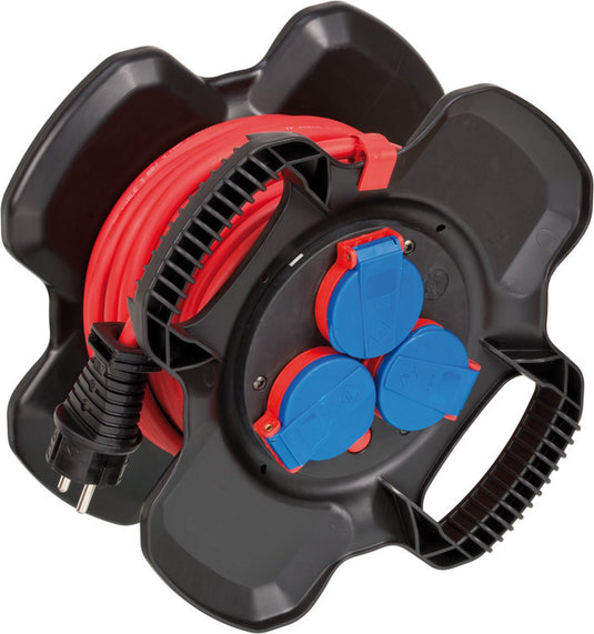 Brennenstuhl rubberen kabelhaspel x-gum ip44 kabelhaspel voor buiten (10 m, kortstondig buitengebruik, speciale rubbersamenstelling, met hogere contactbescharming, made in germany)