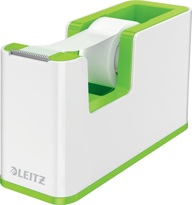 Leitz wow plakbandhouder - inclusief 1 rol plakband - groen wit