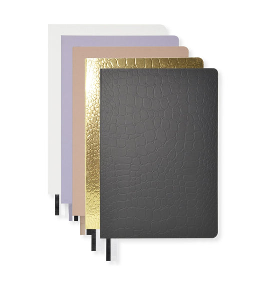 Kangaro notitieboek - pure croco - a5 - lijn - 5 stuks assorti kleuren