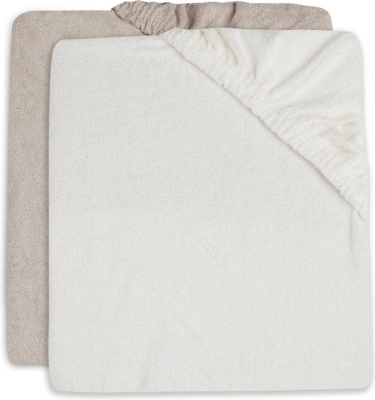 Jollein - aankleedkussenhoes badstof 50x70cm - zachte hoes baby aankleedkussen - ivory nougat - 2 stuks