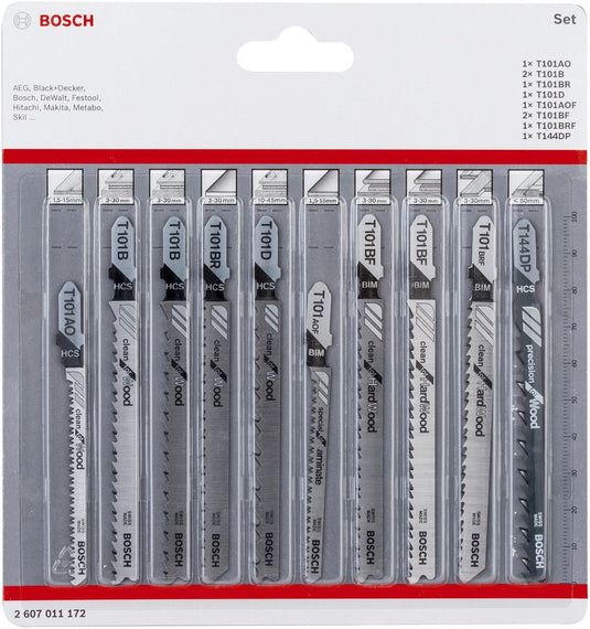 Bosch accessories 2607011172 decoupeerzaagbladenset clean precision, 10-delig 10 stuk(s)