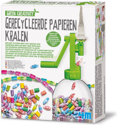 4m knutselen - creëer zelf papieren kralenkettingen - hobbypakket - green creativity - 5+