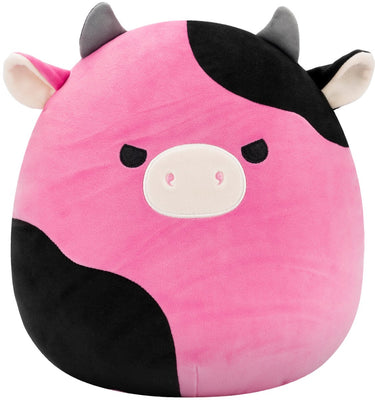 Squishmallows - pollyanna - black and pink cow w mischievous eyes 30cm pluche