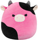 Squishmallows - pollyanna - black and pink cow w mischievous eyes 30cm pluche