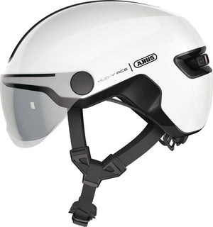 Abus fietshelm hud-y ace shiny white m - 54-58 cm - wit - geschikt voor gebruik op elektrische fietsen - stadsfietsen - 430 g m