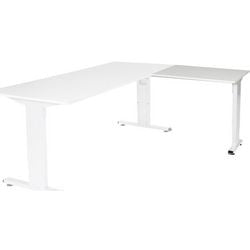 Aanbouwtafel schaffenburg lin-pla086-lrw-m25 80x60x65-85cm grijs, wit