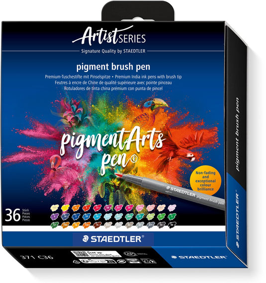 Staedtler - artist series - pigment brush pen set 36 kleuren